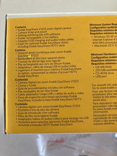 Kodak EasyShare Digital Camera V123 With Kit And 1GB Storeage Card Original Box - Picture 4 of 4