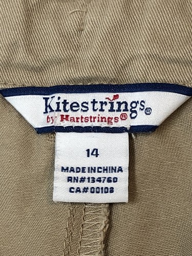 Boys Kitestrings By Hartstrings Adjustable Waist Sz 14 Khaki Flat Front Short BN - Picture 2 of 12