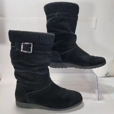Cougar Women's Vienna Boot 7 Black Suede Pull On Slouch Boho Winter Leather