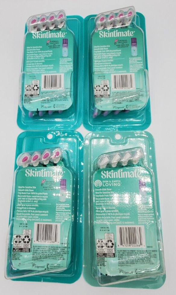 Lot of 4:Skintimate Sensitive Skin(3) Quattro & (1) Regular Women's Disp. Razors