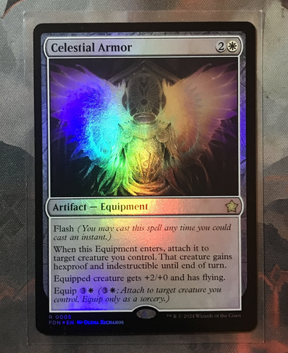 MTG Celestial Armor FOIL Foundations FDN 0005 Rare NM - Picture 1 of 2