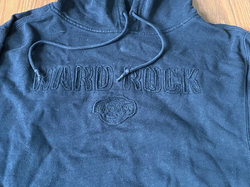 Hard Rock Cafe Houston Sweatshirt Hoodie Embroidered Navy Blue Men’s Sz small - Picture 3 of 9