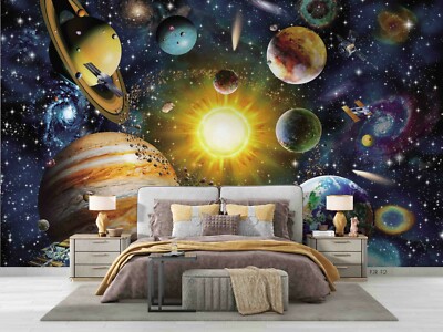 3D Planet Universe Self-adhesive Removeable Wallpaper Wall Mural Sticker 36