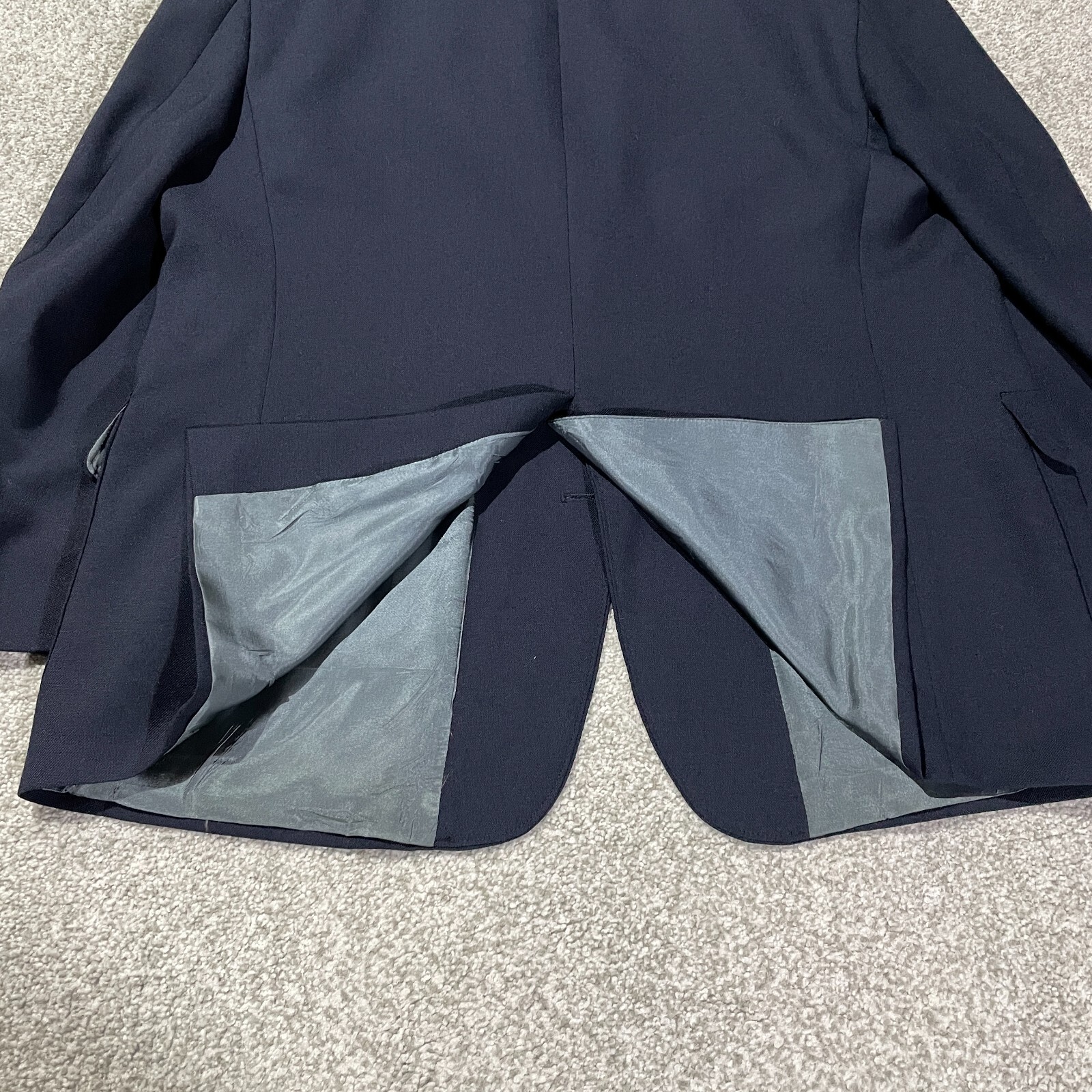 Stafford Wool Polyester Sport Coat Blazer Blue Gold Buttons 48R Make an