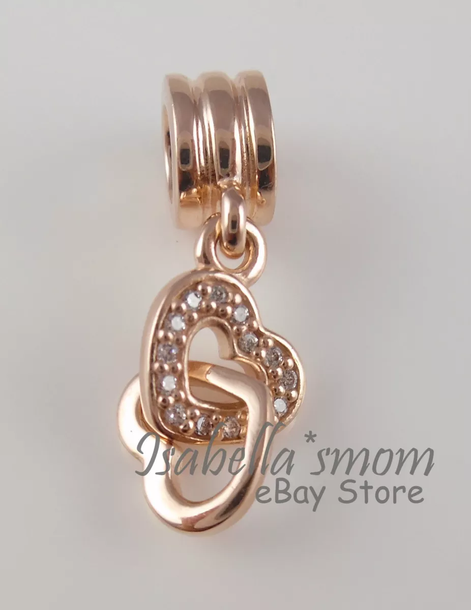 INTERLOCKING LOVE 100 Genuine PANDORA Rose GOLD Plated HEARTS