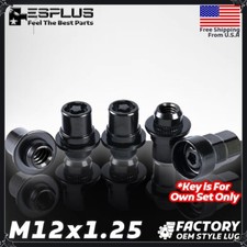 4pc Black M12x1.25 Oem Wheel Lock Magflat Seat Fit Nissaninfiniti