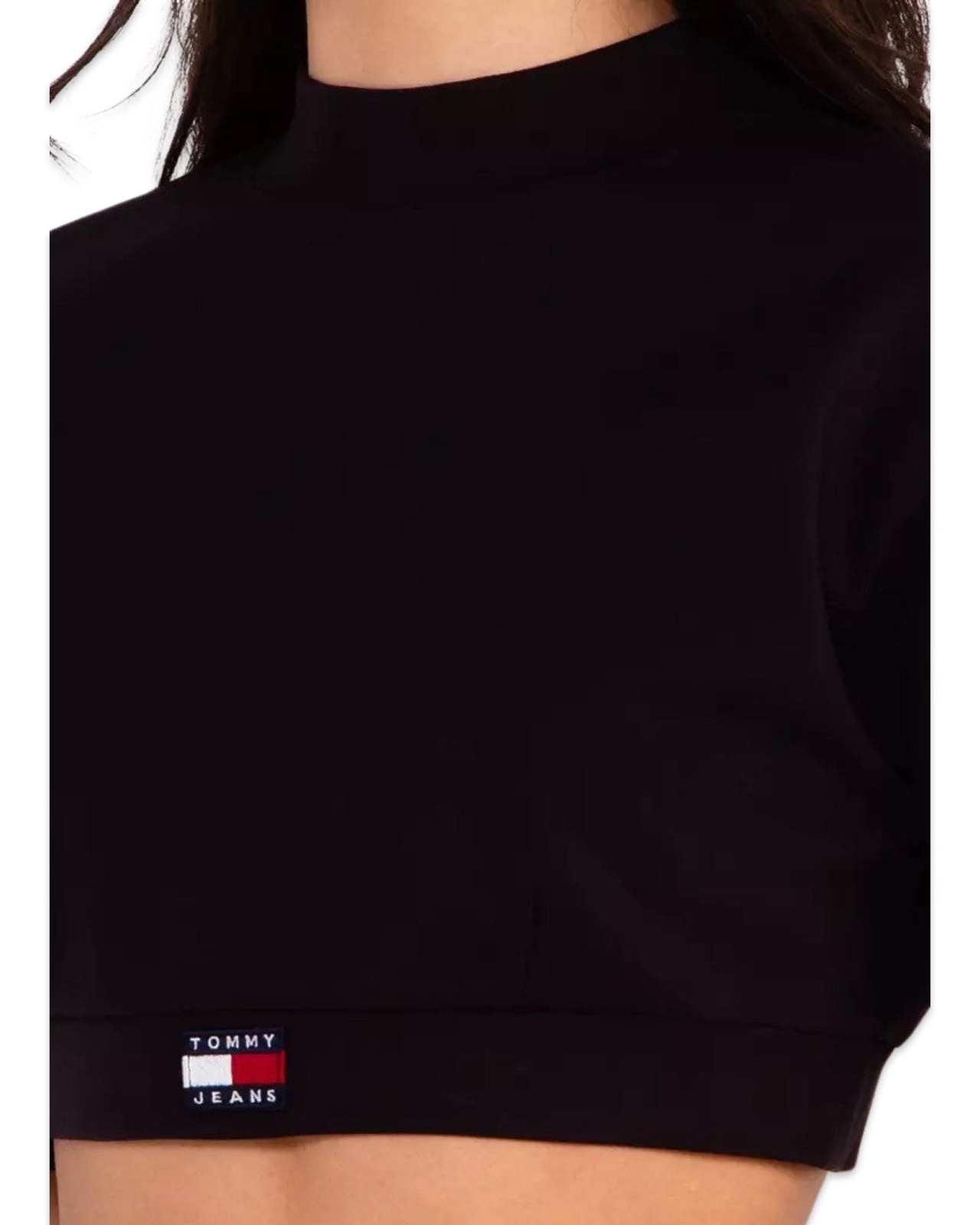 Tommy Jeans Badge Mock Neck Crop Short Sleeve Top ⏐ Multiple Sizes image 4