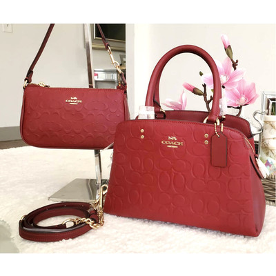 coach mini lillie carryall red