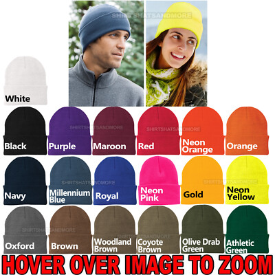 Warm Winter Cuffed Beanie Knit Skull Cap Hat Unisex Mens Womens Ski Sport NEW!