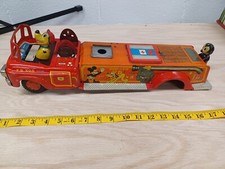 Rare Line Mar FD No.6 Battery OP Tin Friction Fure Truck Japan Walt Disney...