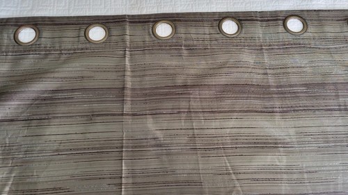 2 paneles de cortina Tahari con ojal metálico gris oliva a rayas imitación seda 52x85 - Imagen 7 de 16