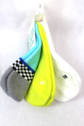 HUE 3 Pairs Checkerboard Stripe Low-cut Socks One Size Aruba Blue Multi - Picture 2 of 3