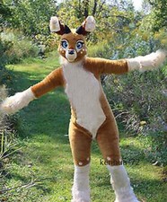Long Fur Husky Dog Fox Mascot Costume Fursuit Halloween Suit Cosplay 356