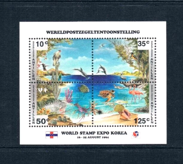 a $5.00 Scott Value - 1994 ANTILLAS HOLANDESAS Beach Life s/s MNH NH UMM Foto 3 de 4