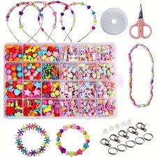DIY Jewellery Making Kit for Girls, Colorful Bracelet Making Set for Kids
