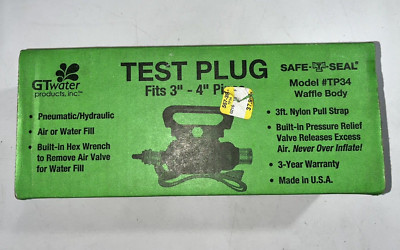 Safe-T-Seal TP34, Pneumatic/Hydraulic Test Plug GT Water Products