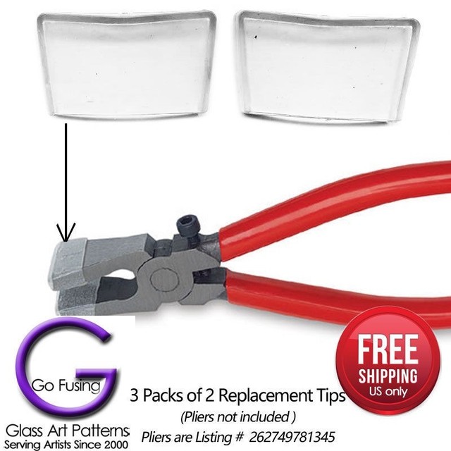 3 Pairs of Replacement Tips Rubber for Running Pliers Stained Glass