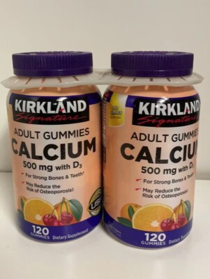 Kirkland Signature Calcium 500 mg with D3, 240 Adult Gummies