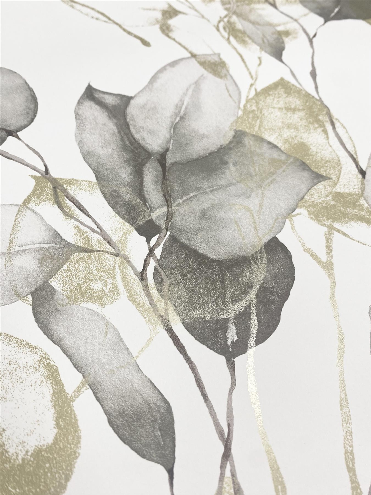 Muriva Eucalyptus Leaves Natural Metallic Wallpaper 210503
