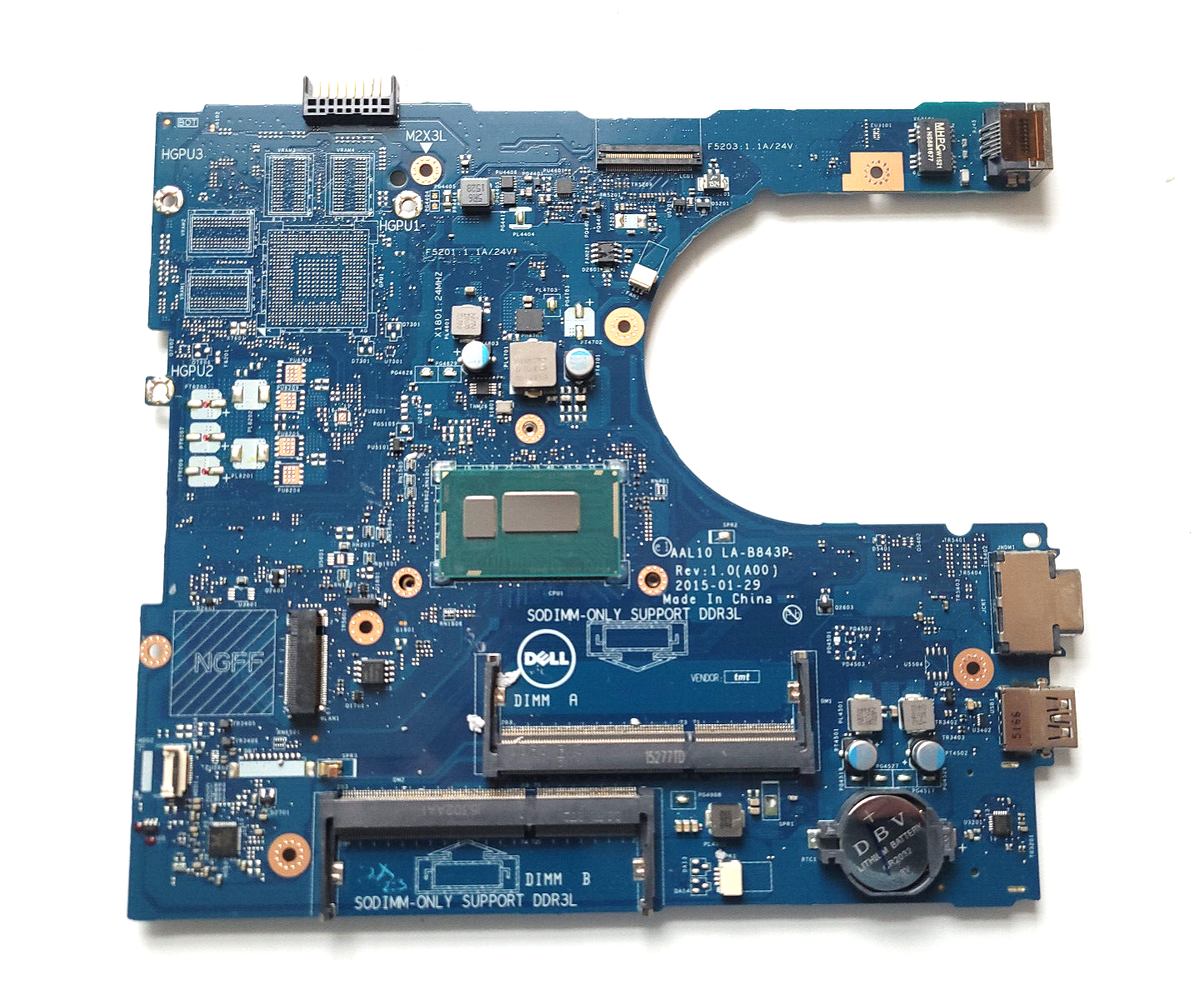 Dell Vostro 3558 Intel AAL10 LA-B843P Laptop Motherboard w/ CPU I3