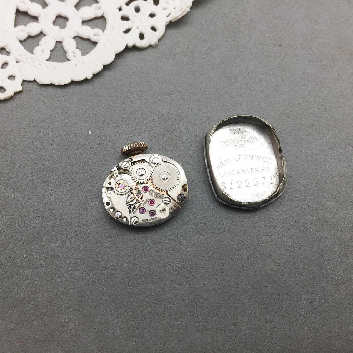 Vintage Hamilton 769 Watch Movement 17 Jewel Parts Repair 