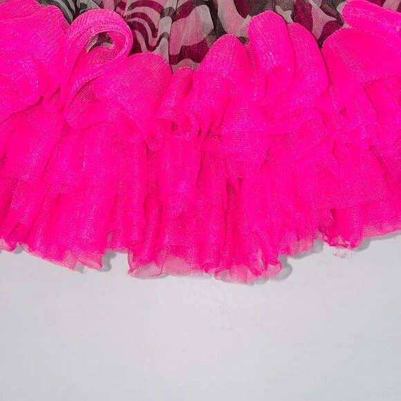Falda Jona Michelle Niñas Rosa Negra Volantes En Niveles Tutú Falda XS 2T 3T 4T XS Foto 4 de 4