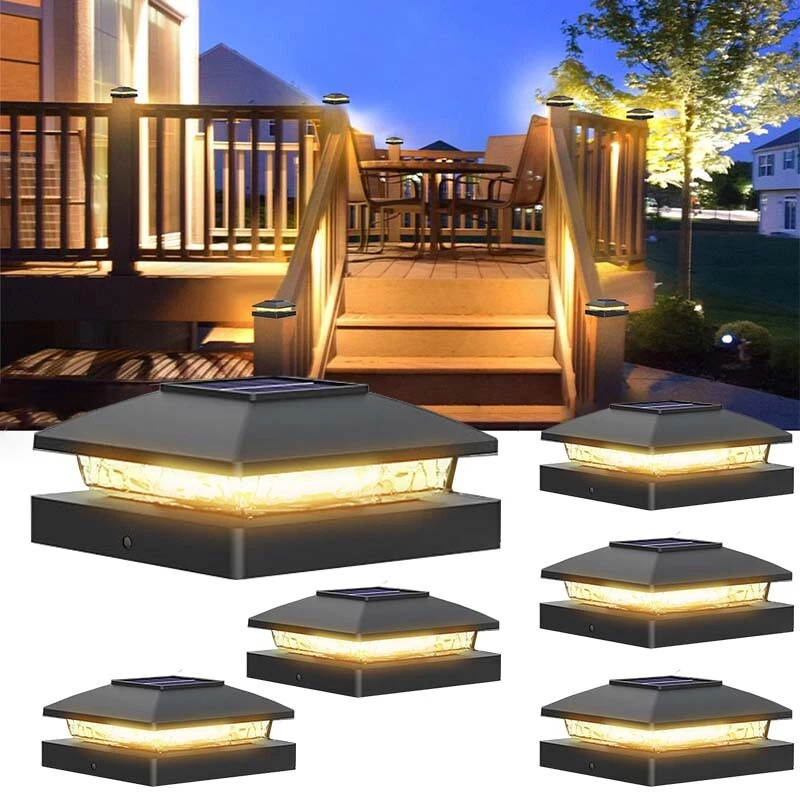 Paquete de 6/12/18 luces de tapa de poste solar para 4x4 luces LED impermeables para valla de cubierta Foto 2 de 4