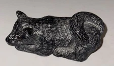 A Wolf Original Soapstone Sculpture Canada Signed Wolf Or Husky Glass Eyes