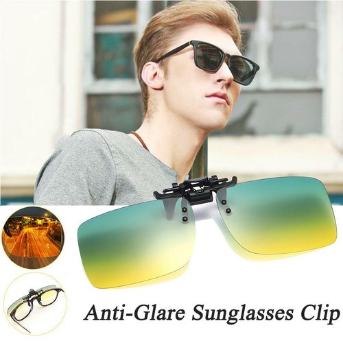 2Pcs/Set Clipon UV Polarized Glasses Lens Driving Sunglasses Day Night Vision eBay