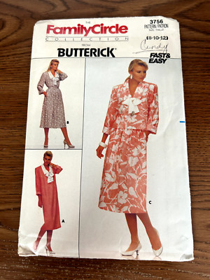 3756 Butterick Sewing Pattern Misses 8-10-12 Loose Fitting Pullover ...