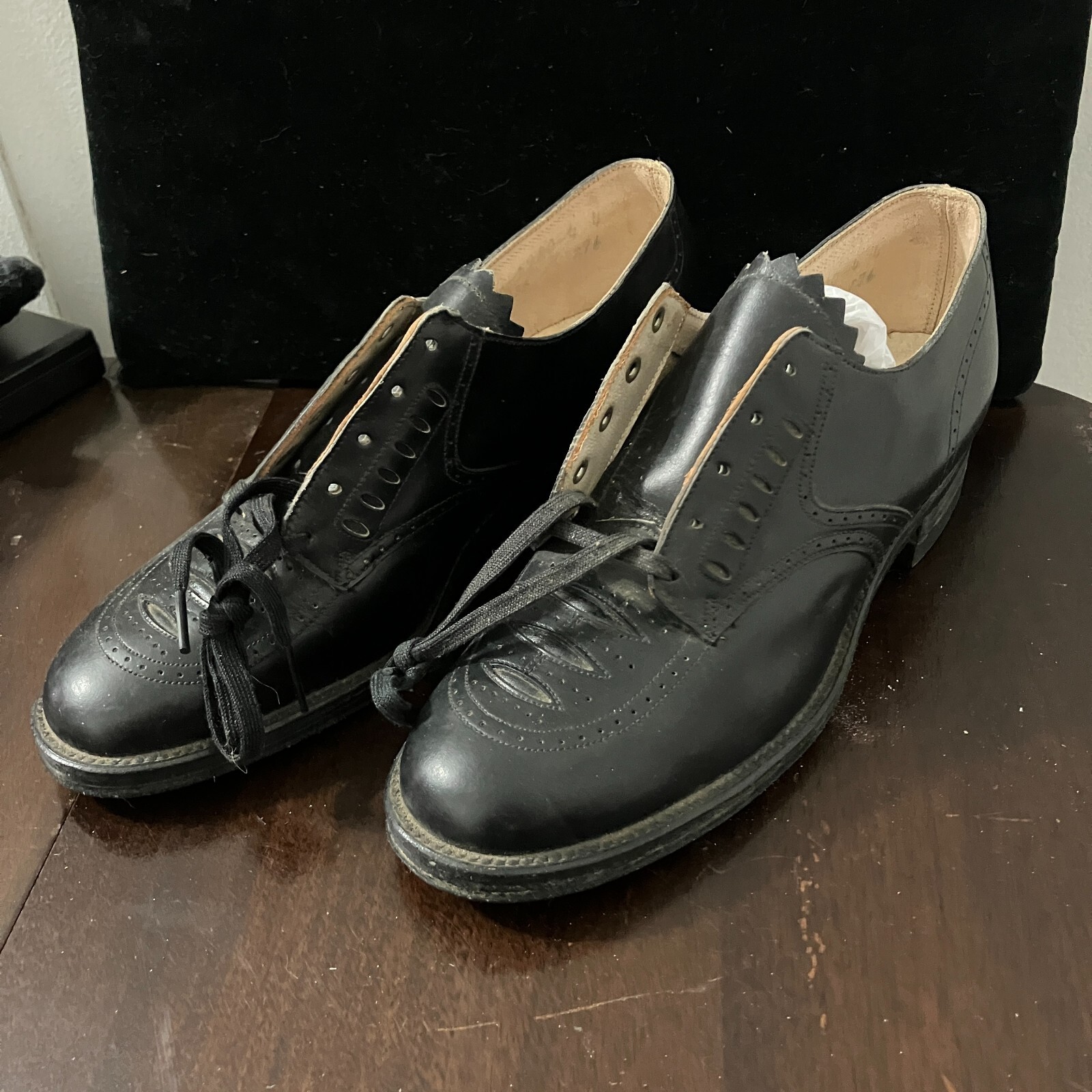 Antique/Vintage 1920s-1940s Peter's Diamond Ferndale Black Leather Girl's Shoes
