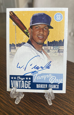 Wander Franco Rarest Card 2019 Onyx Vintage Wander Franco On Card Auto Rookie RC Blue /200 SP ...