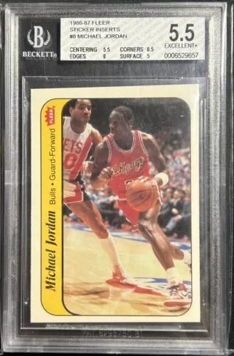 1986-87 Fleer Stickers Michael Jordan #8  BGS 5.5