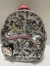 Sanrio Hello Kitty Mini Backpack Silver Iridescent Unicorns Rainbows