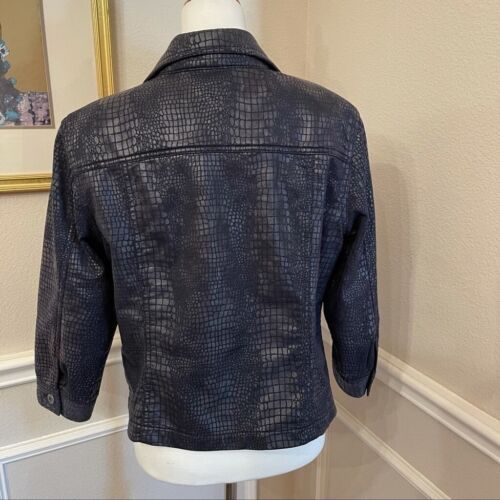 RUBY Rd Faux Snake Bomber Jacket Sz 10 - Picture 3 of 5
