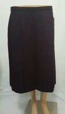 Sag Harbor Skirt Size 14 Eggplant Plum Striped Lined Knee Length Back Zip
