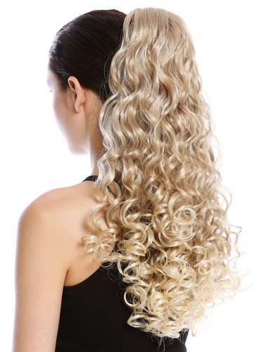 Postiche Queue De Cheval Longue 70 Cm Blond Châtain Mèché Doré - Synthétique, Avec Pince