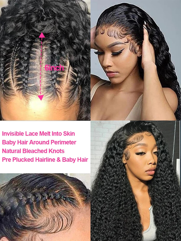 Curly Hd 13x6 Lace Frontal Wig Deep Wave Wig Brazilian Water Wave