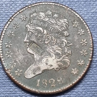 1828 Classic Head Half Cent 1/2c Better Grade XF Details #82477