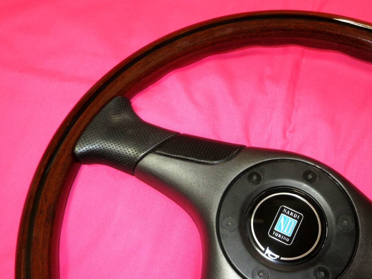 NARDI Z5 Steering Wheel 36.5Φ Wood & Black Pad Vintage Genuine F/S