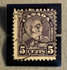 Canada Stamp 5c Scott  #169 King George V 1930 Light Cancel VF  w/mount