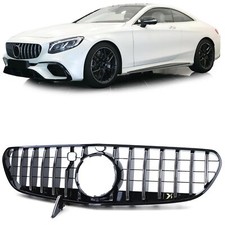 Sport K&uuml;hlergrill Schwarz Glanz Chrom passt f&uuml;r Mercedes C217 A217 17- ohne AMG