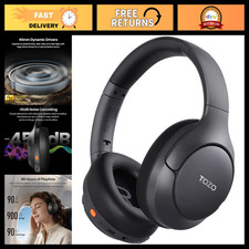 Hybrid Noise Cancelling Wireless Over Ear Headphones, 90H Battery Life, Comforta