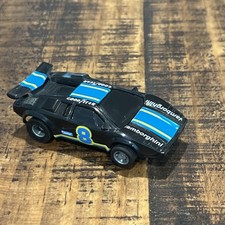 TYCO HO SCALE LAMBORGHINI BLACK w/ BLUE STRIPES Bench Tested Only