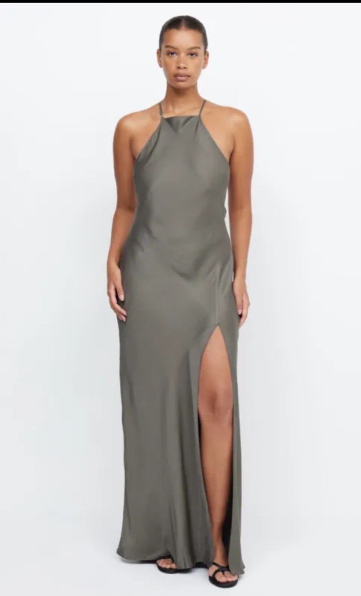 Bec And Bridge Adore Halter Maxi Dress In Dark Willow Size 6 Brand New With Tags