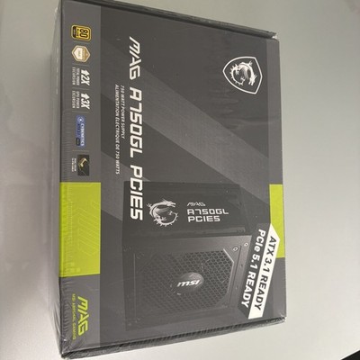 MSI - MAG A750GL PCIE 5 750W ATX 3.1 Full Modular 80+ Gold Gaming Power Supply