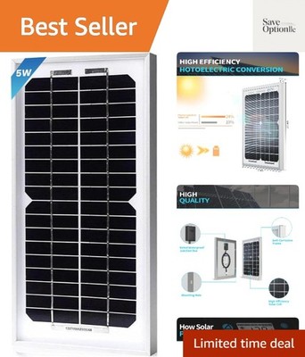 5W Solar Panel Charger for Cars, Boats, and More - Hassle-Free Maintenance
