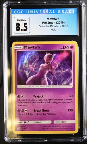 Mewtwo Holo 12/18 Detective Pikachu CGC 8.5 NM/Mint+ 2019