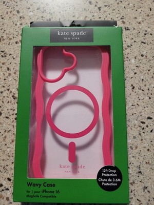 Kate Spade New York iPhone 16 Magsafe Pink & Clear Wavy Protective