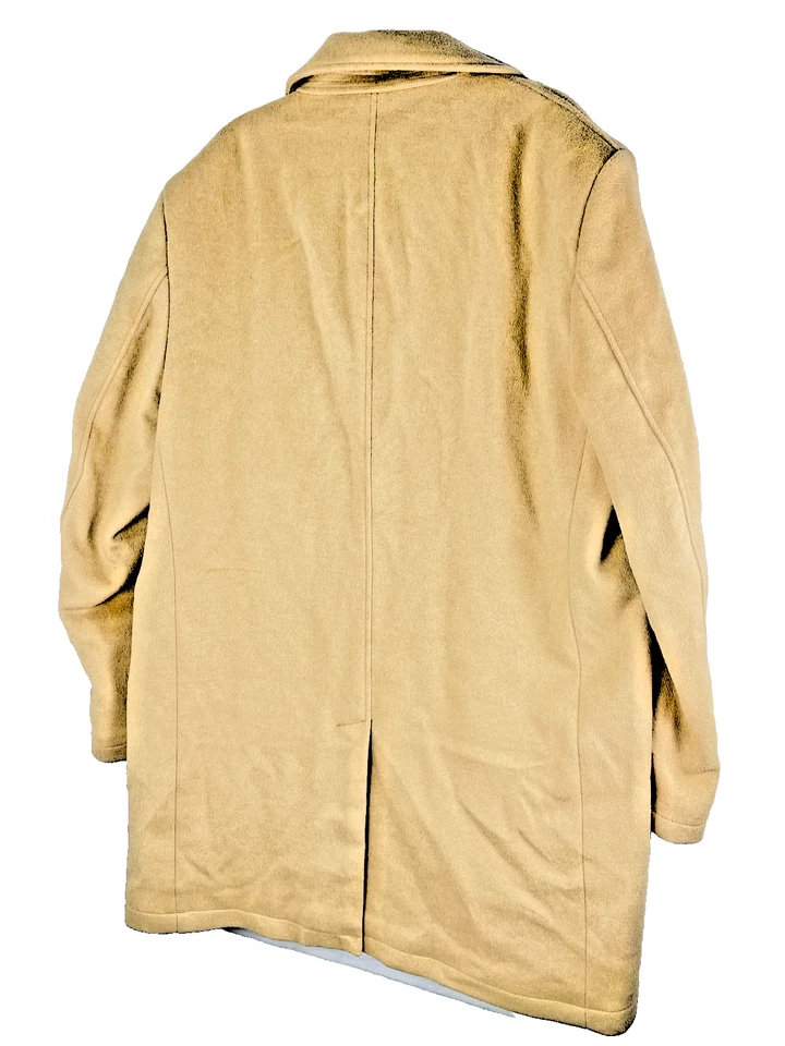 Abrigo acolchado forrado de mezcla de lana de doble botonadura tostado camel 5XL de ASOS para hombre Foto 2 de 4